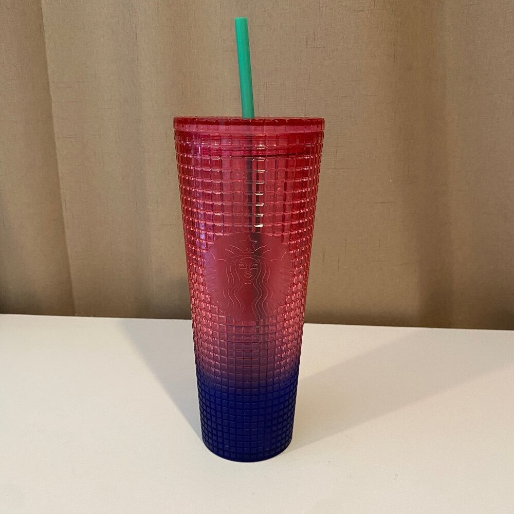 Starbucks 24oz Ombre Pink Blue Tumbler Summer 2022 Watermelon Gradient